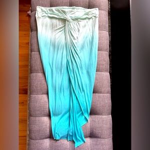 Asymmetrical ombré blue mermaid skirt.